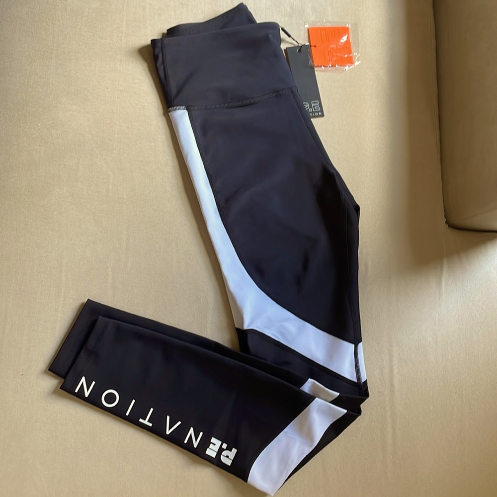 P.E NATION black & white Sweep Leggings